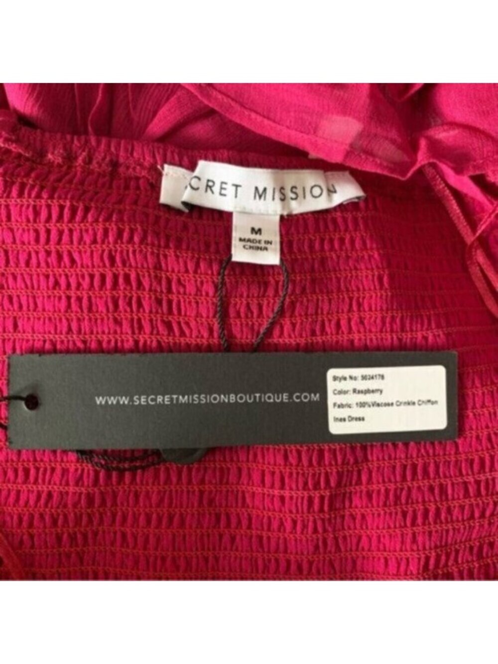 NWT Secret Mission Rasberry Ines Ruffle Mini Dress - Picture 13 of 16